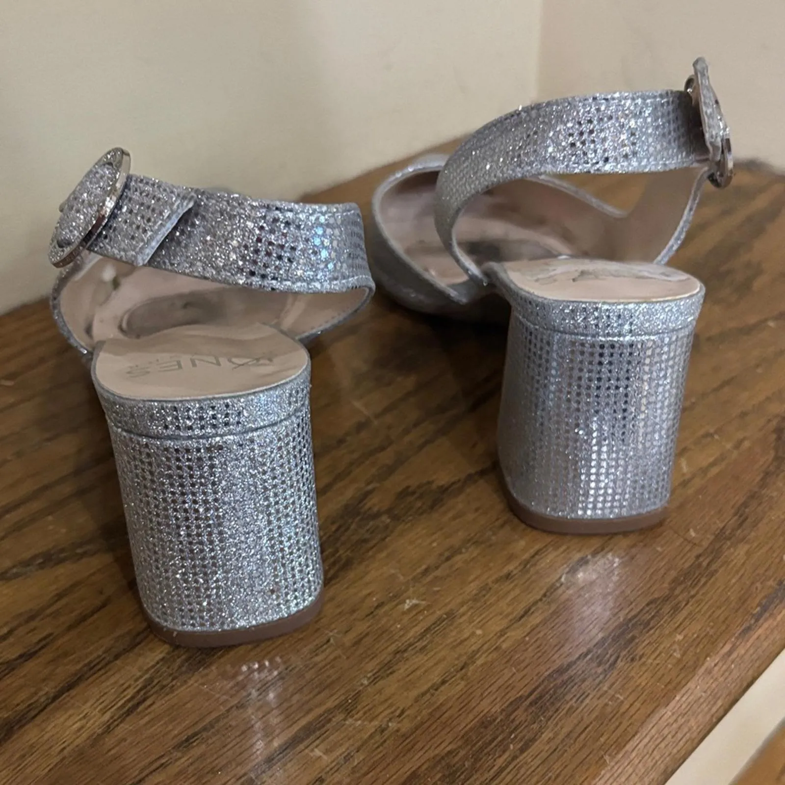 Jones New York Silver metallic block Heeled Shoes formal party homecoming - Image 8