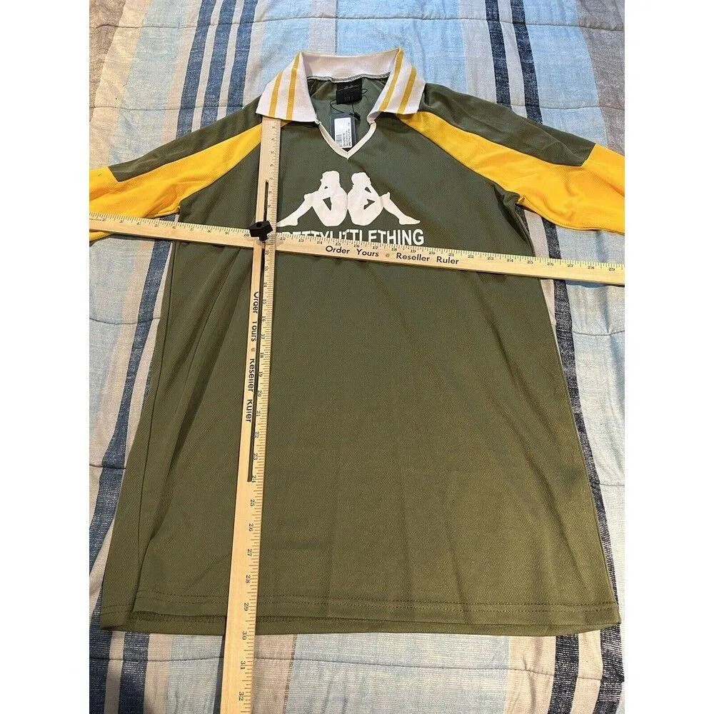 Pretty Little Thing women's UK 6 US 2 long sleeve collard khaki varsity t shirt - Image 3