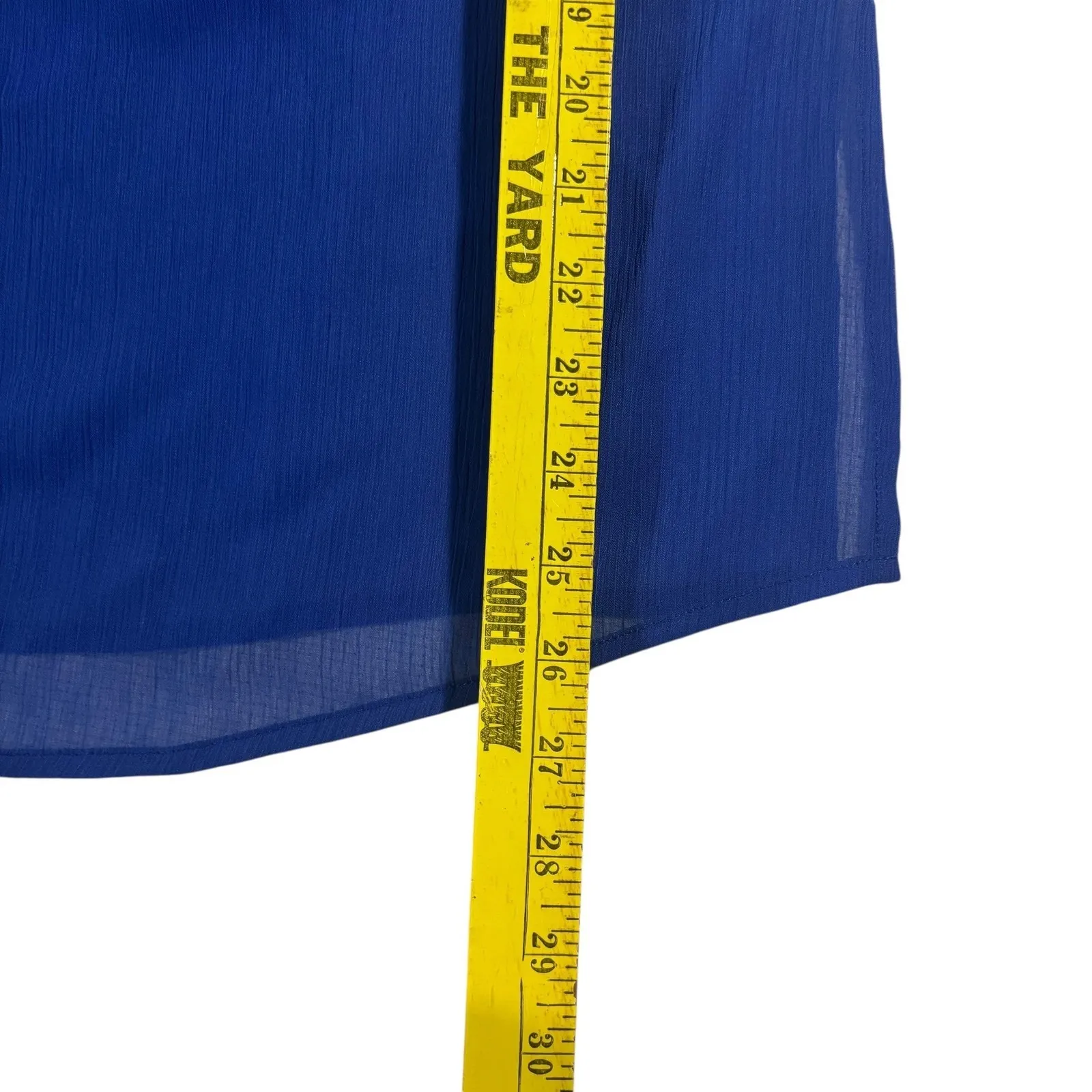 Toluca Gigi‎ Mini Dress Women's M Hydra Blue Sheer Cowl Neck Backless Size M - Image 10