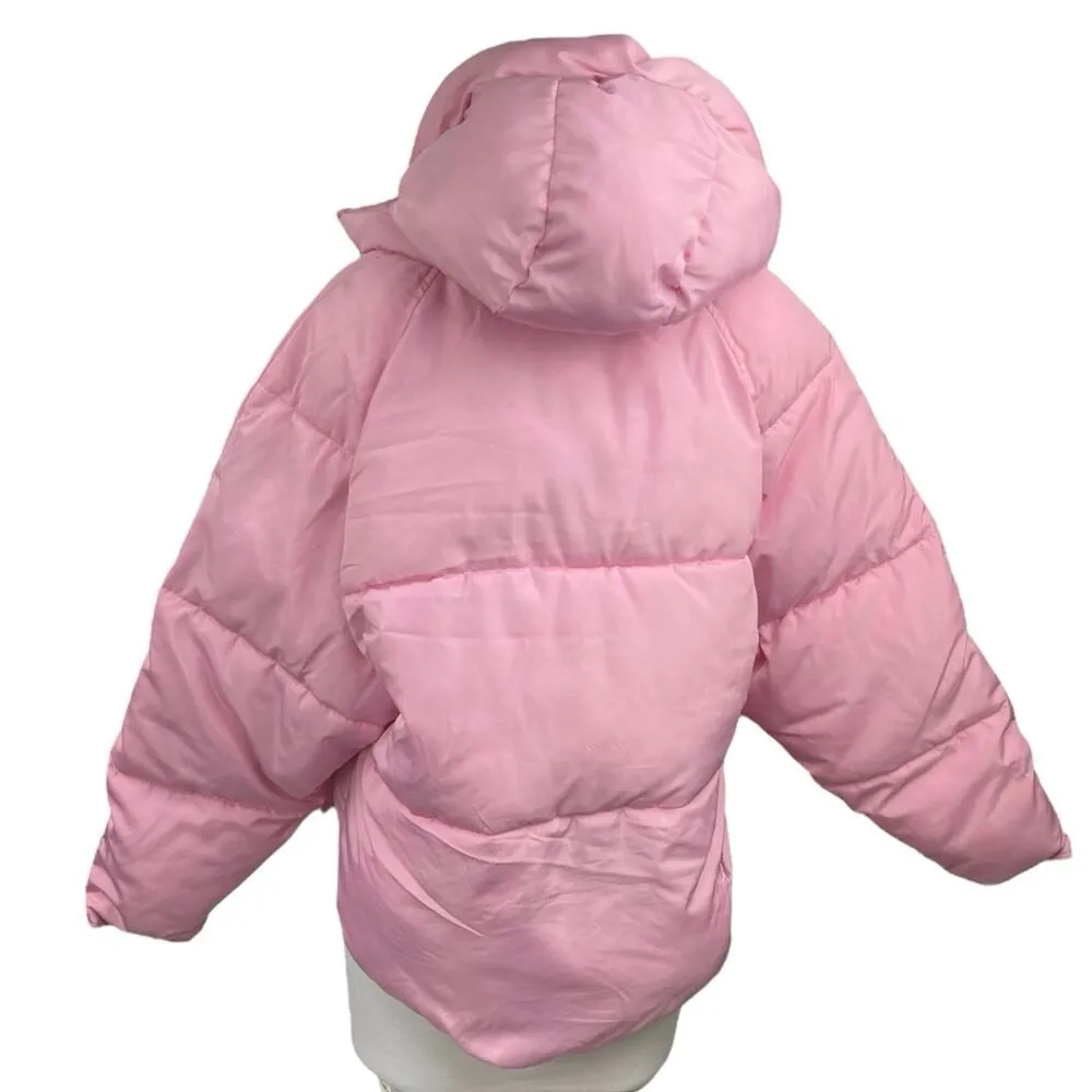 Toast Society Pluto Pink Zip Up Hooded Winter Outdoor Puffer Coat Jacket Size S - Image 2
