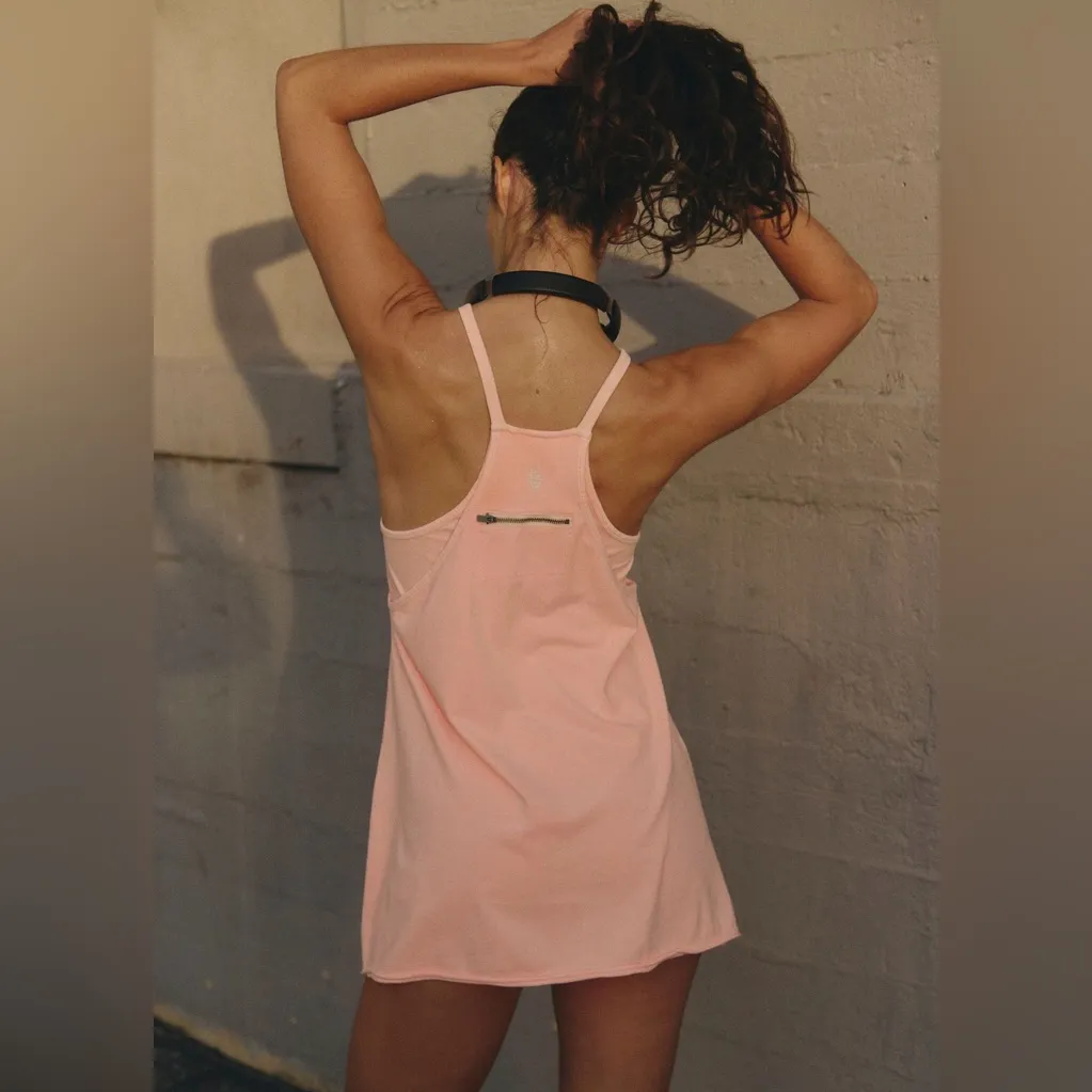 Free People movement hot shot mini dress pastel peach NWT medium Orange - Image 2