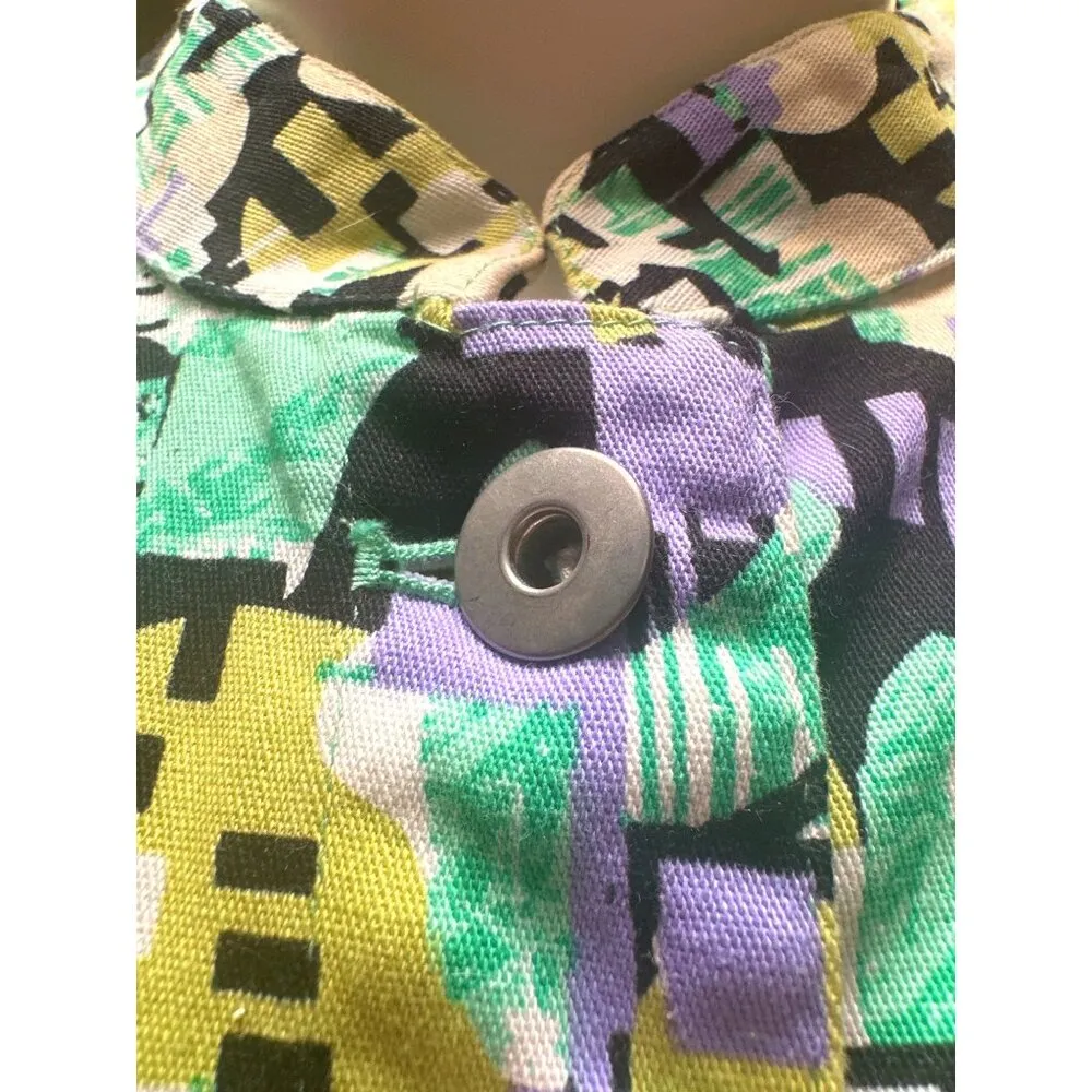 Christopher & Banks Abstract Stretch Button Up Jacket Size L - Image 8