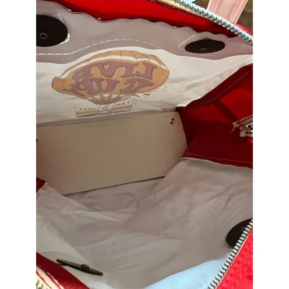 Land O Lakes Butter Tote Bag Live It Up Northwest Orient 747 Zipper Closure Red - Image 6