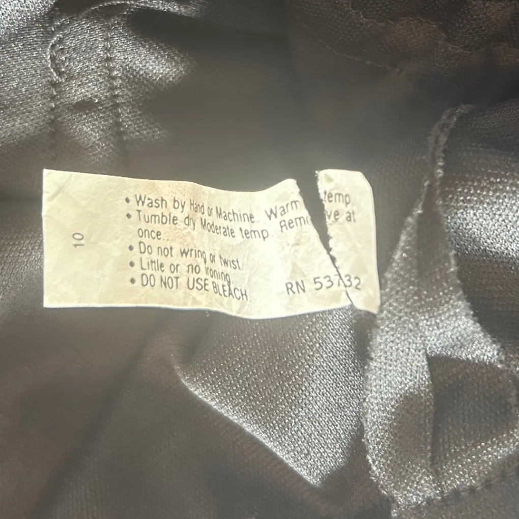 Vintage Paper Tag Black Ruffled Tiered Spaghetti Strap Dress Flower Accent Sz 10 - Image 5