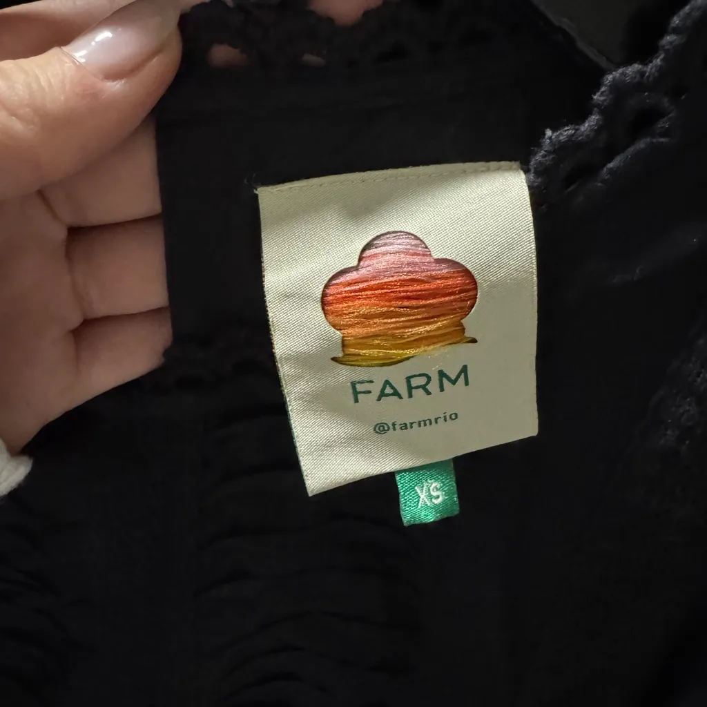 FARM RIO Black Lace Long Sleeve Mini Dress Size XS - Image 6