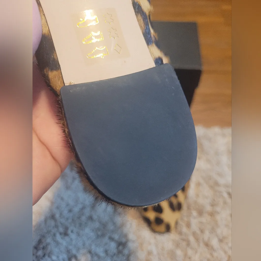 J.Crew Carolyn Flat Mules in Leopard Print Calf Hair - Size 7 1/2 - Image 2