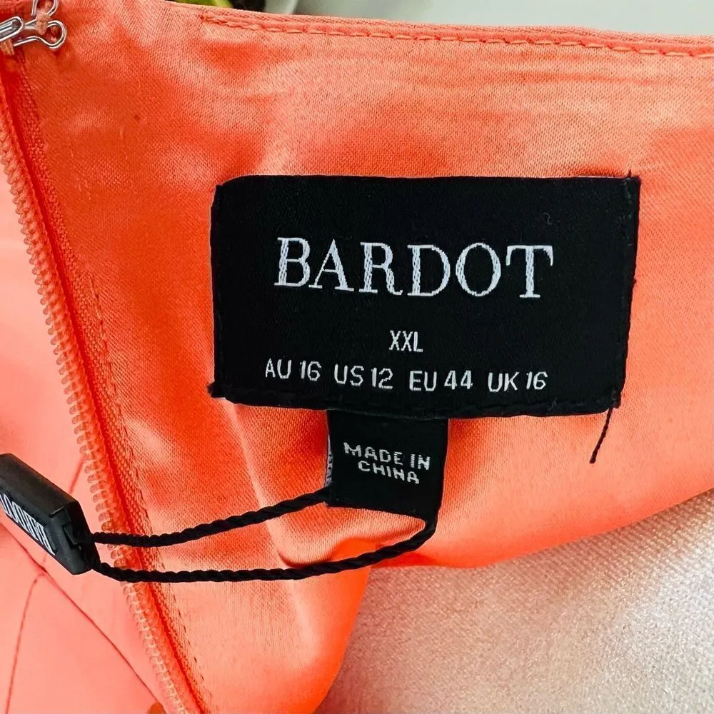 BARDOT JENNA ONE SHOULDER CUTOUT DRESS, Size 12‎ (XXL)  ORANGE FIZ, NWT - Image 17