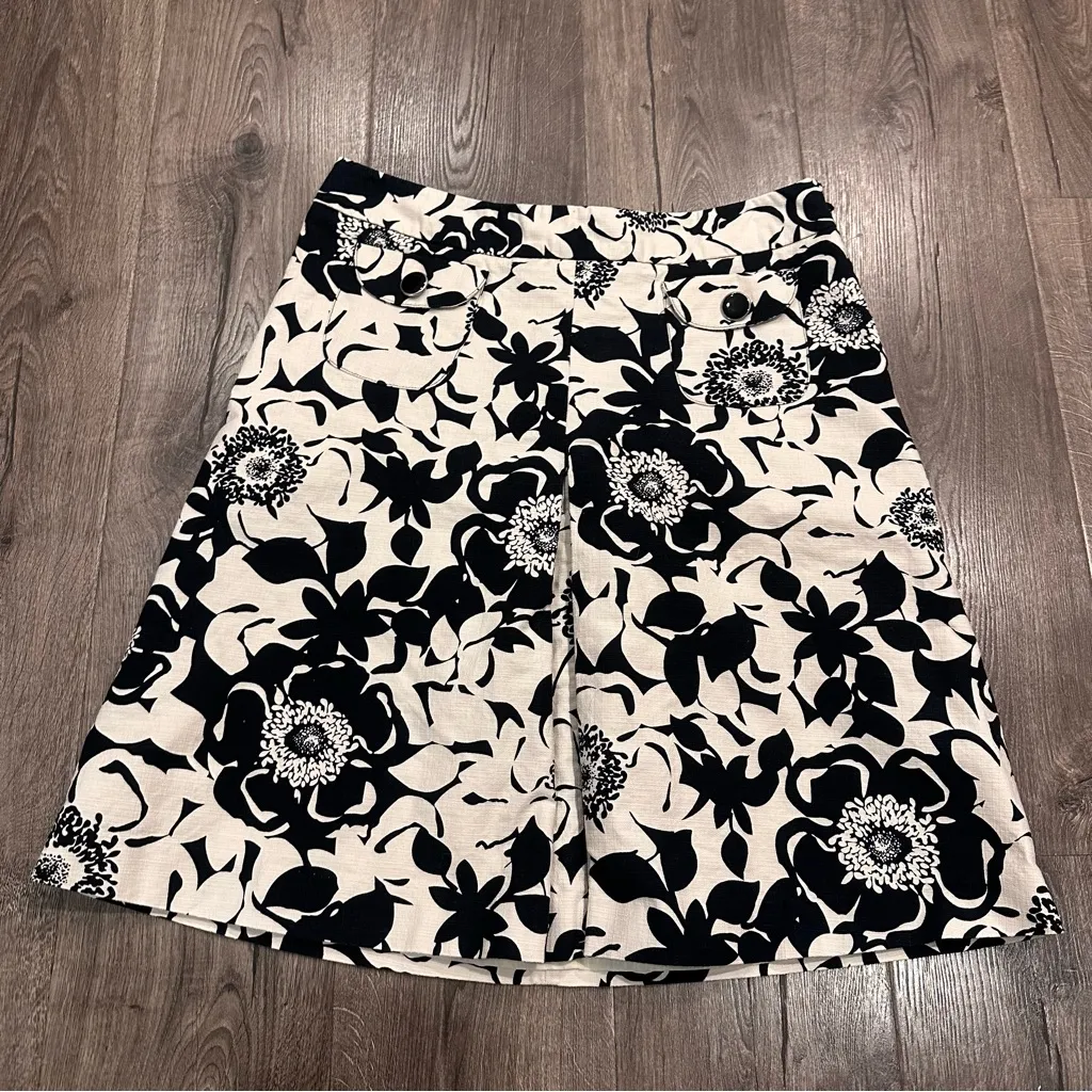 Vintage Y2K NWOT 12 Aline Front Pleat Skirt Coquette Preppy Woven Cotton  Lined - Image 5