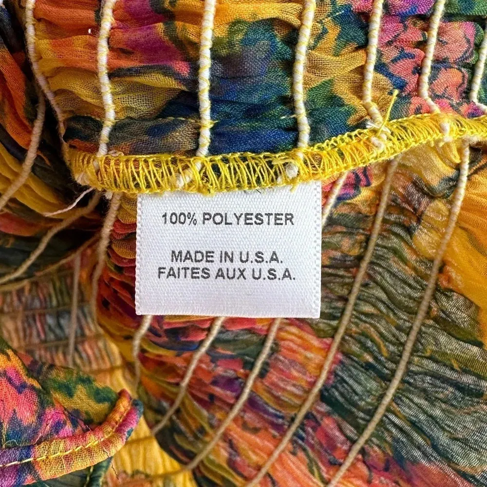 NWT MISA Los Angeles Cara Floral-Print Ruffle Smocked Top in Grand Canary Yellow - Image 9