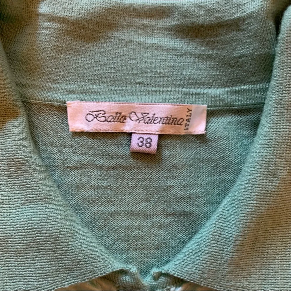 BALLA VALENTINA 38 4/6 Quilted Silk Charmeuse Floral Wool Silk Cardigan Sweater - Image 4