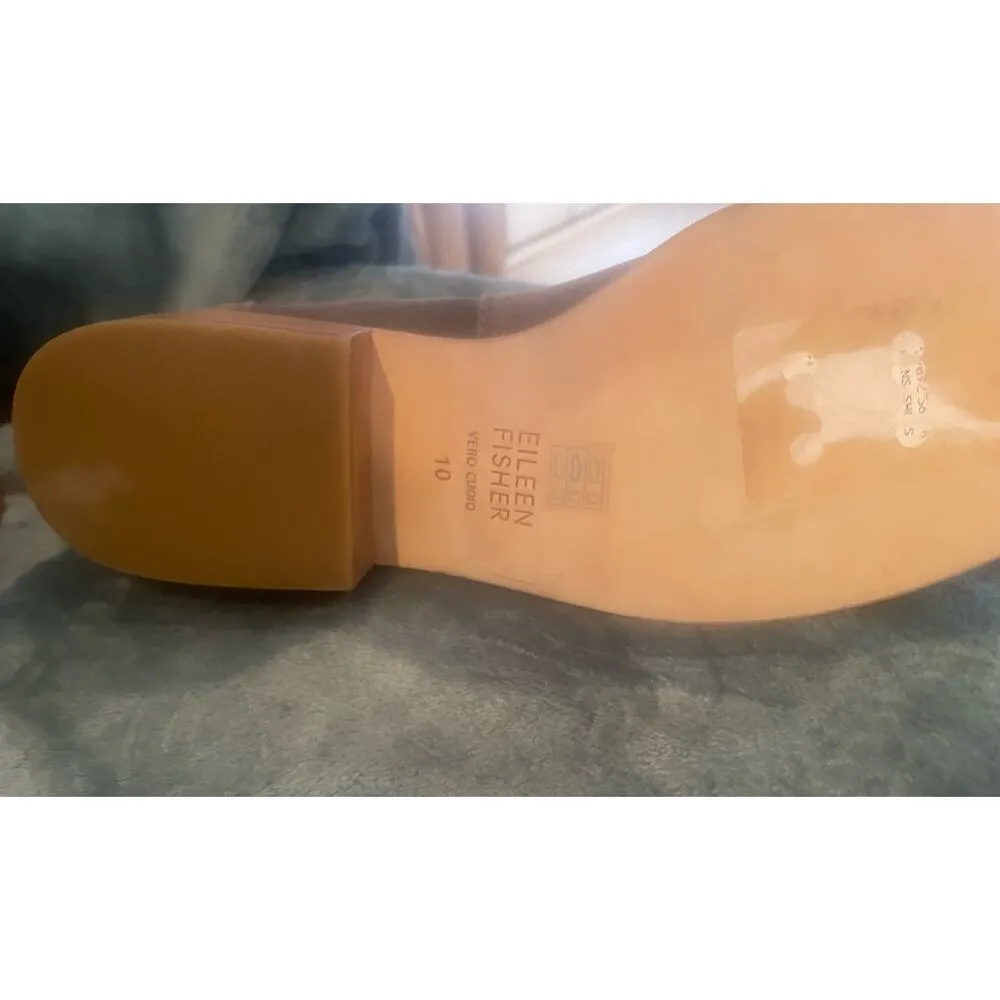 Eileen Fisher Vero Cuoio Brown All Leather Booties, S53 - Image 9