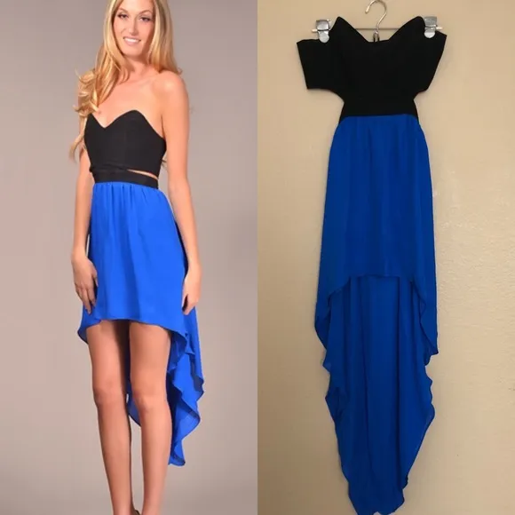 Jennifer Hope Cutout strapless high low Dress Size 6 - Image 4