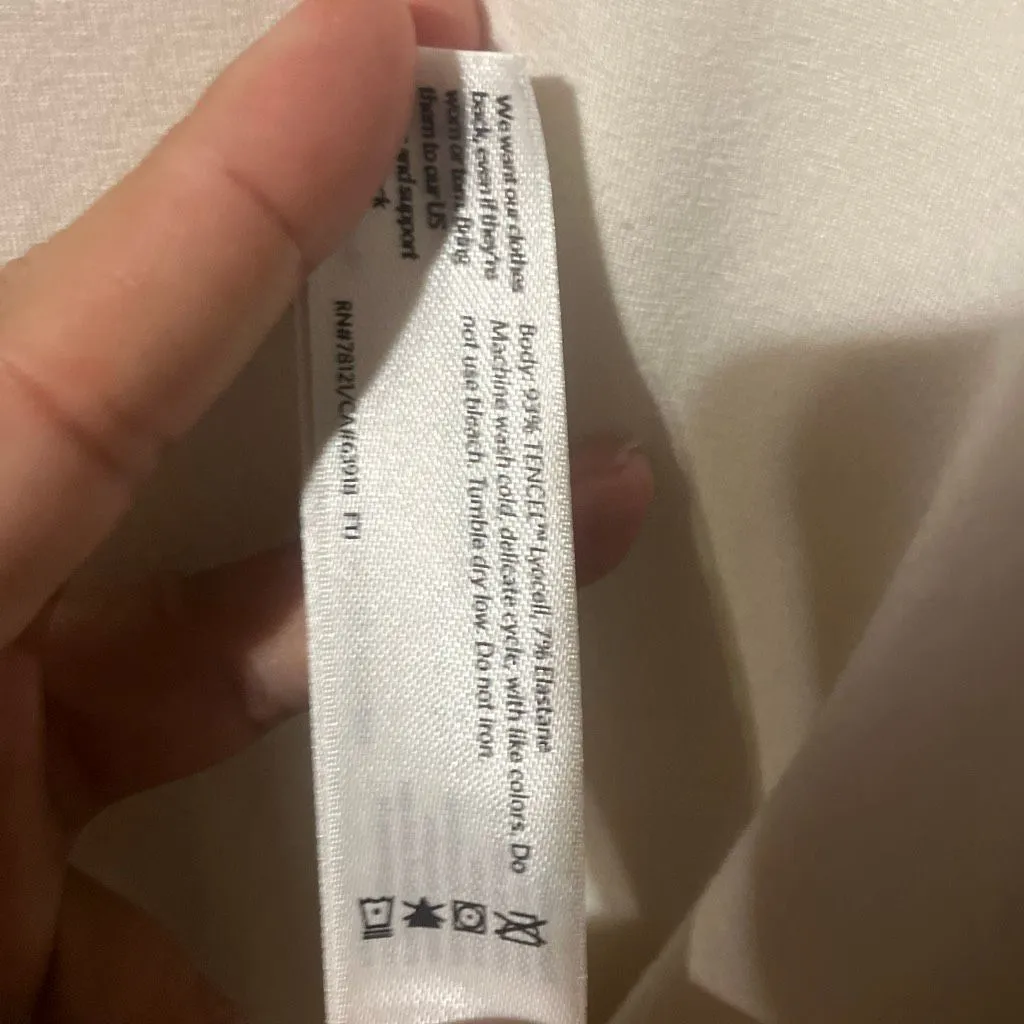 Eileen Fisher White V-Neck Half sleeve Tencel Blend T-shirt XS #760 - Image 9