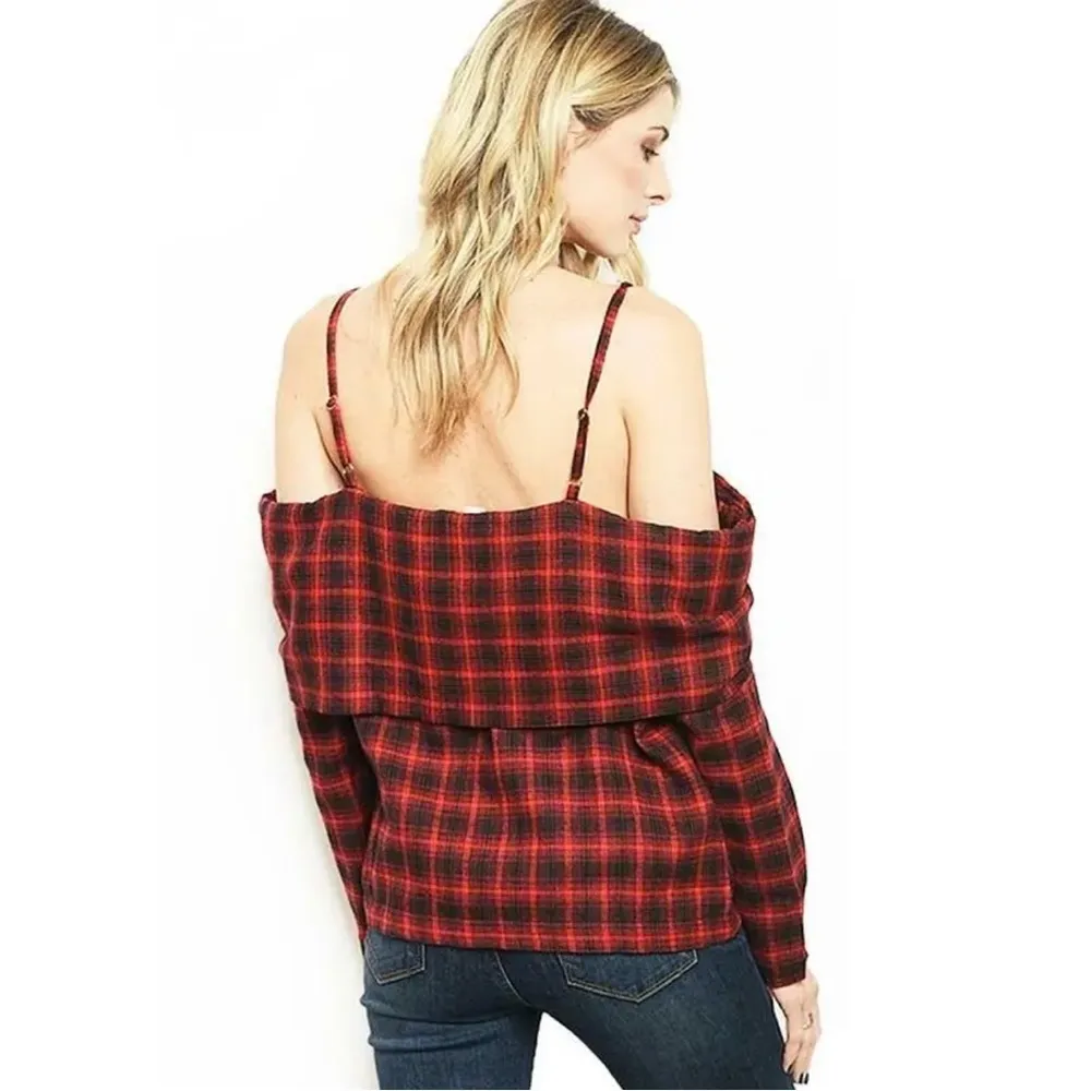Loveriche medium buffalo plaid bow top spaghetti straps adjustable bow front NWT - Image 12