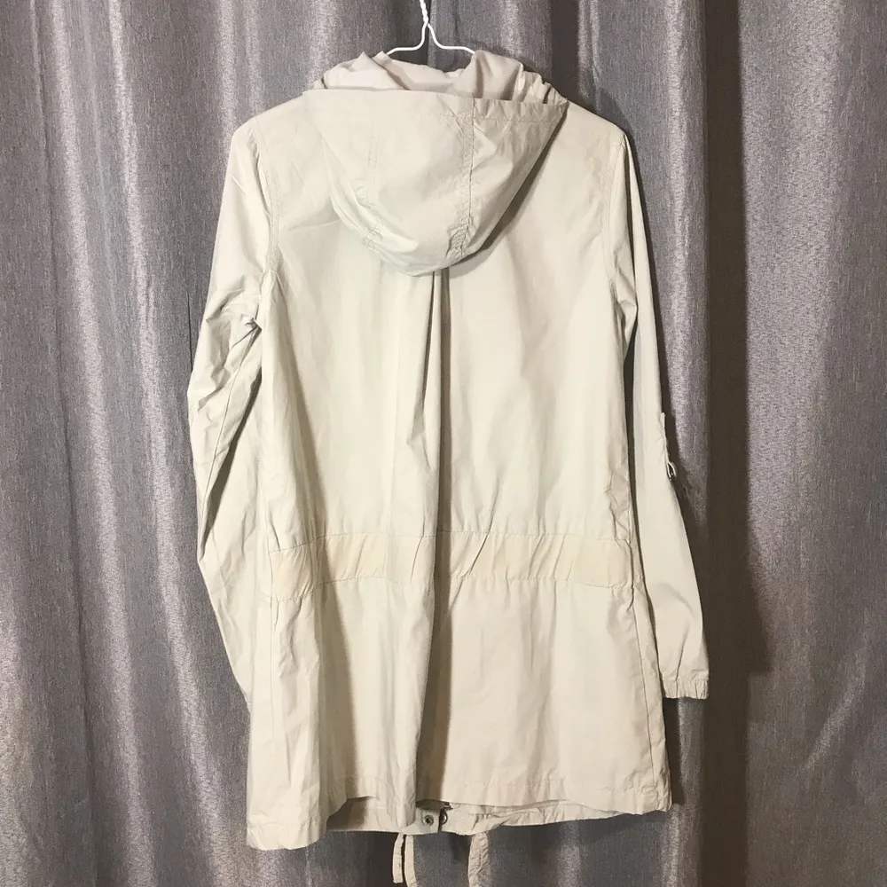 Jacket Light Beige Hooded Zipper Coat Net City Size 4 - Image 11
