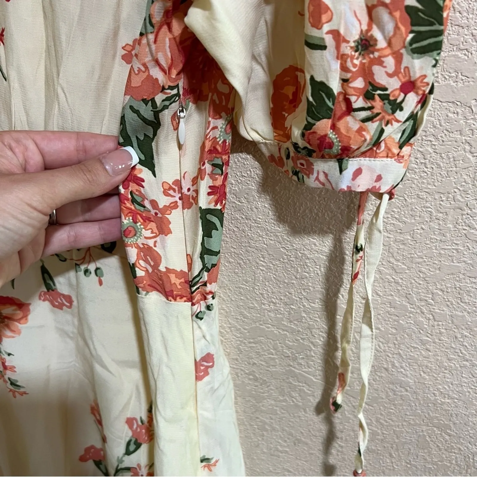 Faithfull the Brand Brida Magnolia yellow floral Midi Dress NEW MEDIUM - Image 8