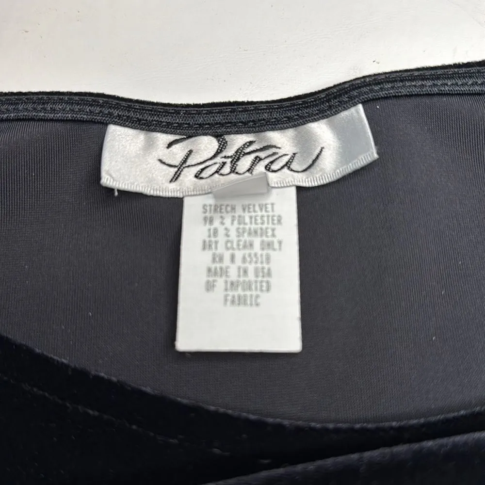 Stretch Velvet Top with Rhinestone Accent, size 10 Black - Image 9