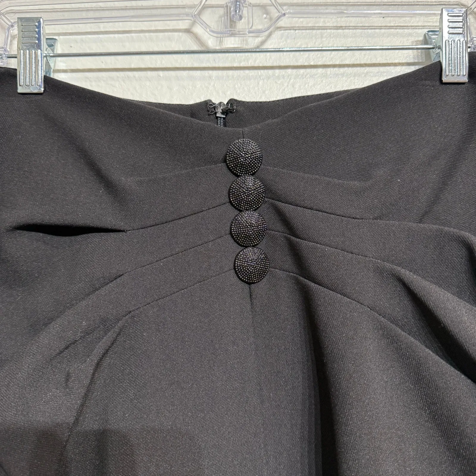 Adrienne Landau Jet Black Gathered Midi Skirt Sz 14 NWT - Image 4