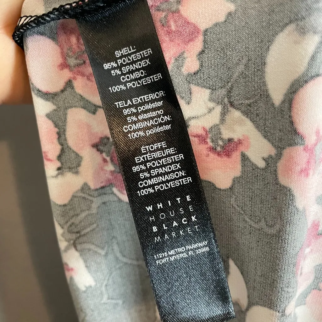 White House Black‎ Market Blouse Off-The-Shoulder Cherry Blossom Floral Size XS - Image 10