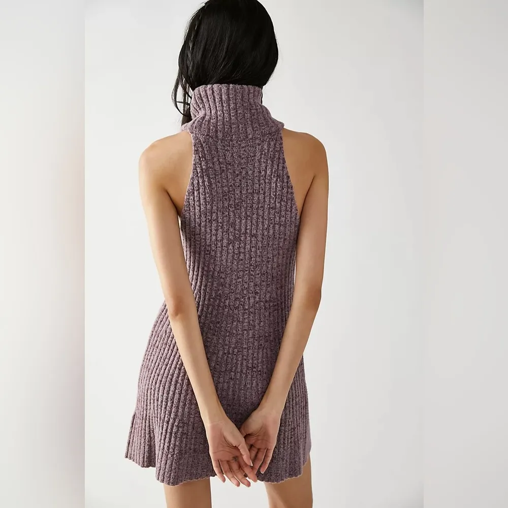 Free People Claude Mini Dress Brandy Wine Size Small Halter Sweater Vest NWT - Image 4