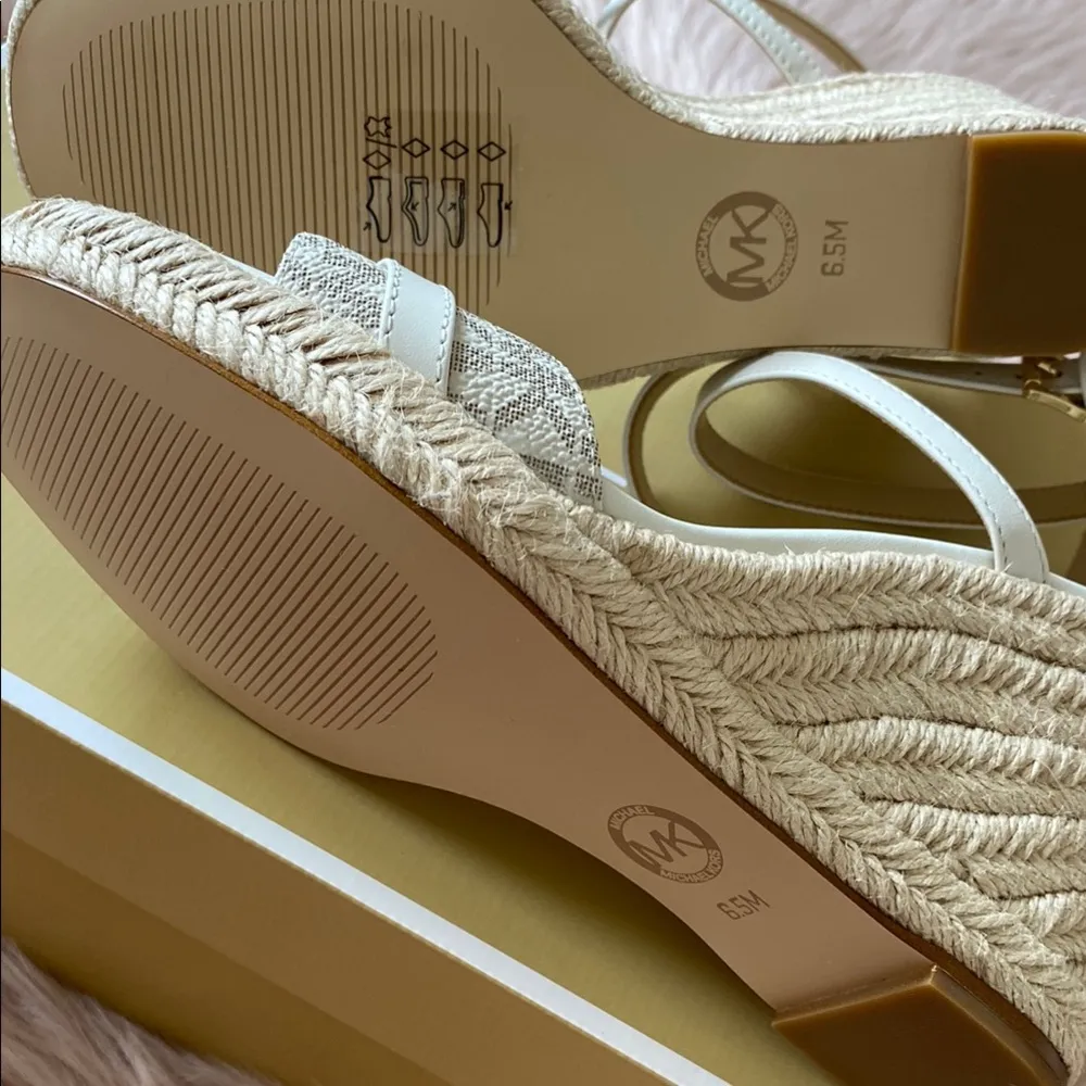NWT Michael Michael Kors
Mandy Espadrille Wedge Sandals White Size 6.5 - Image 9