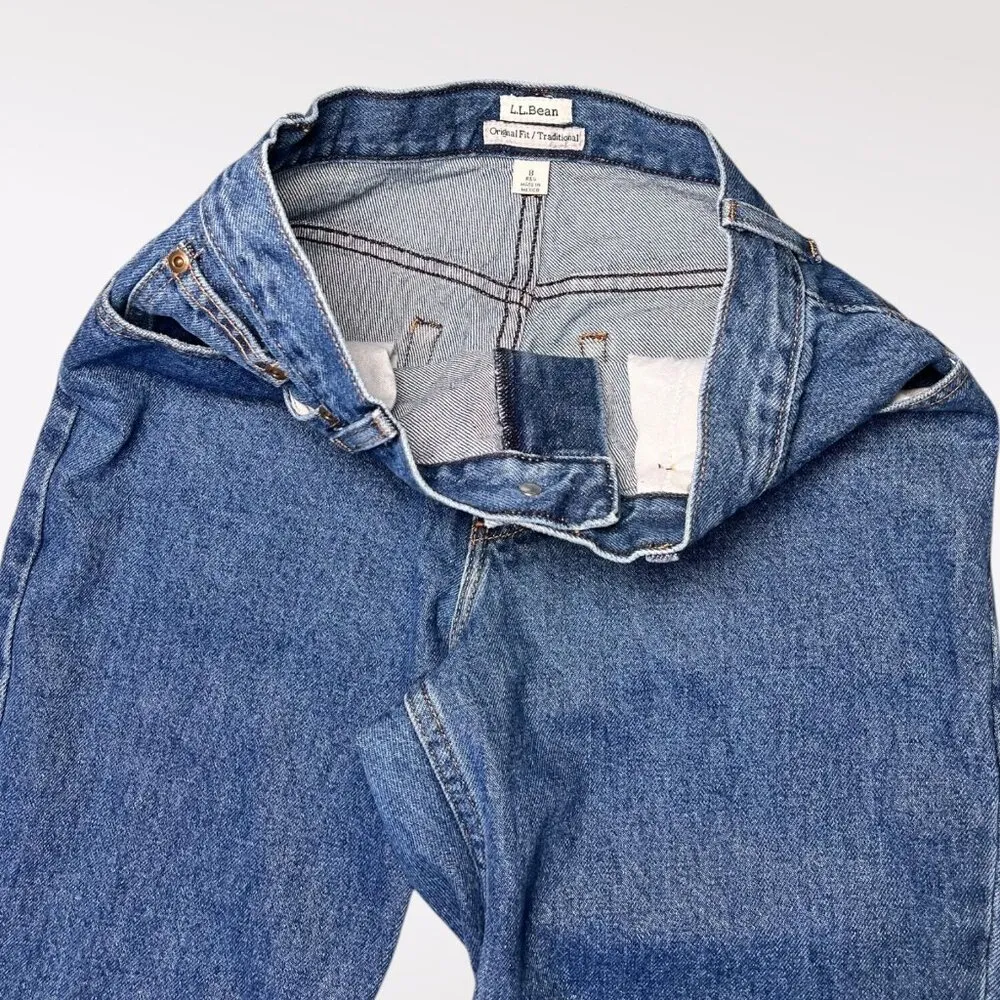 VTG L.L. Bean Original Fit High Rise Denim Jeans Straight Leg Size 8 - Image 5