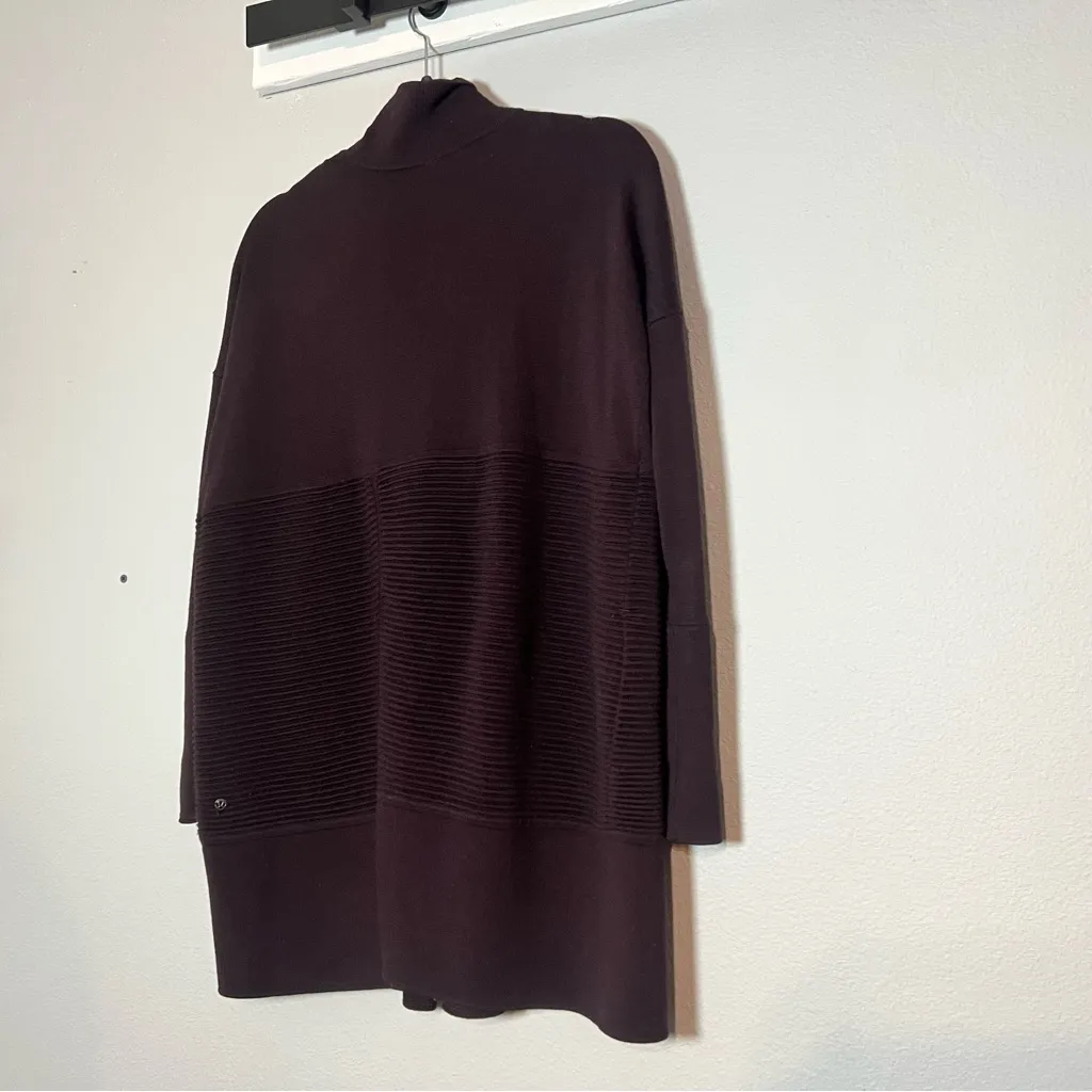 Lululemon Sit In Lotus Wrap II Sweater Heathered Plum Purple Merino Wool - Image 9