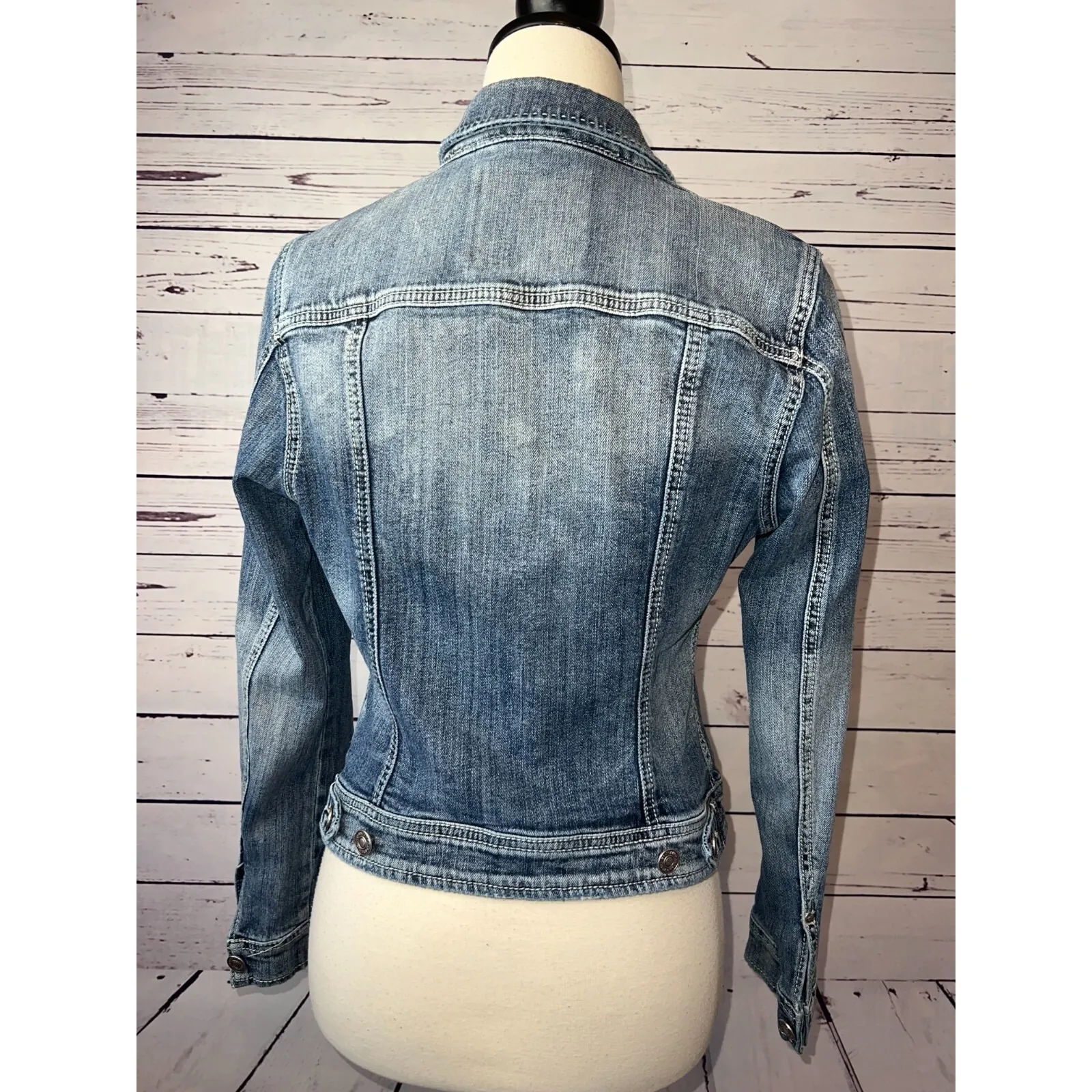 Silver Jeans Denim Jacket size‎ Small Womens Distressed Jean Trucker Cowgirl - Image 4