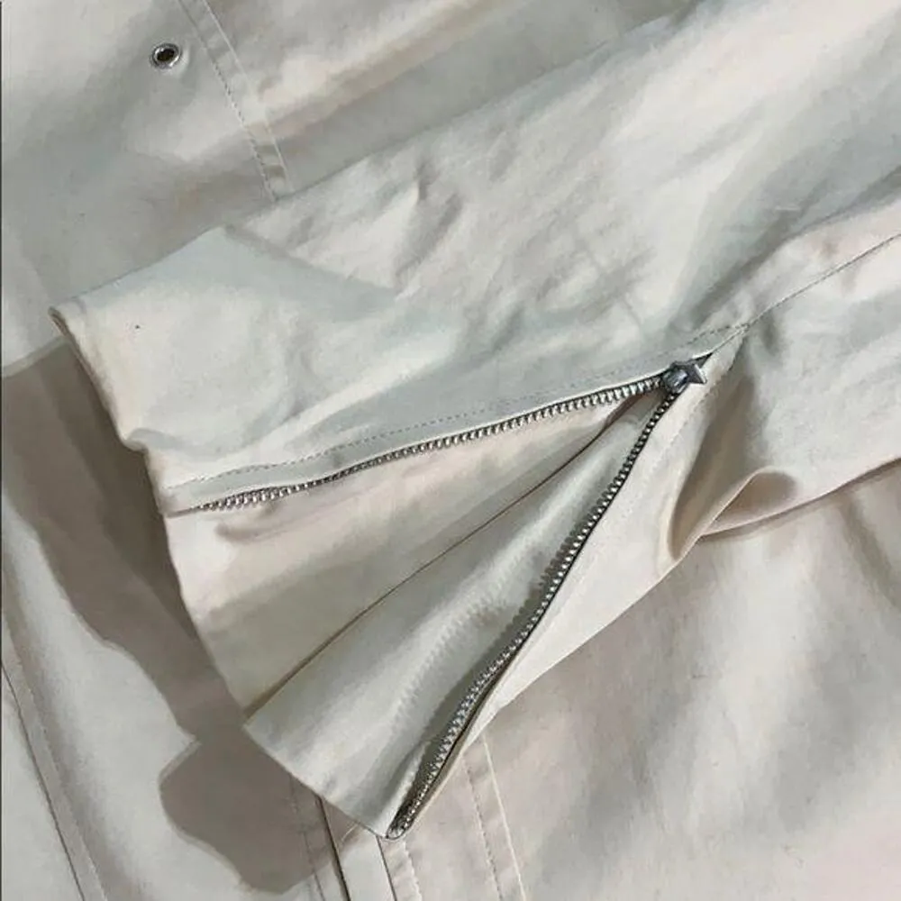 Votre Nom Womens Moto Jacket Coat Asymmetrical Zip Lightweight Beige Size 12 - Image 11