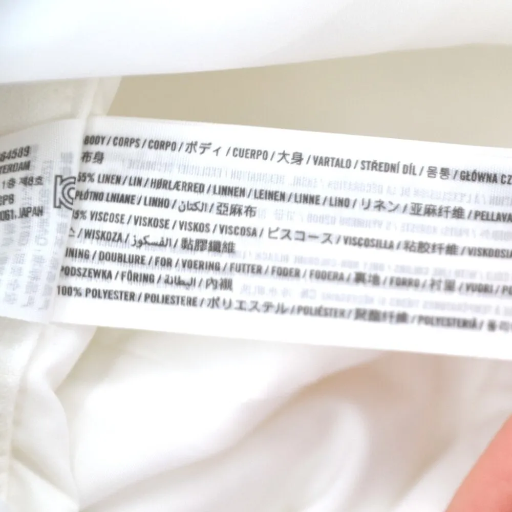 Hollister Linen Blend Mini Skirt Skort Lightweight Slit in White Women's M - Image 8