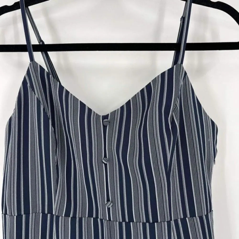 Lulu’s Emina‎ Navy Blue Striped Button-Front Mini Dress  Medium Sundress - Image 6