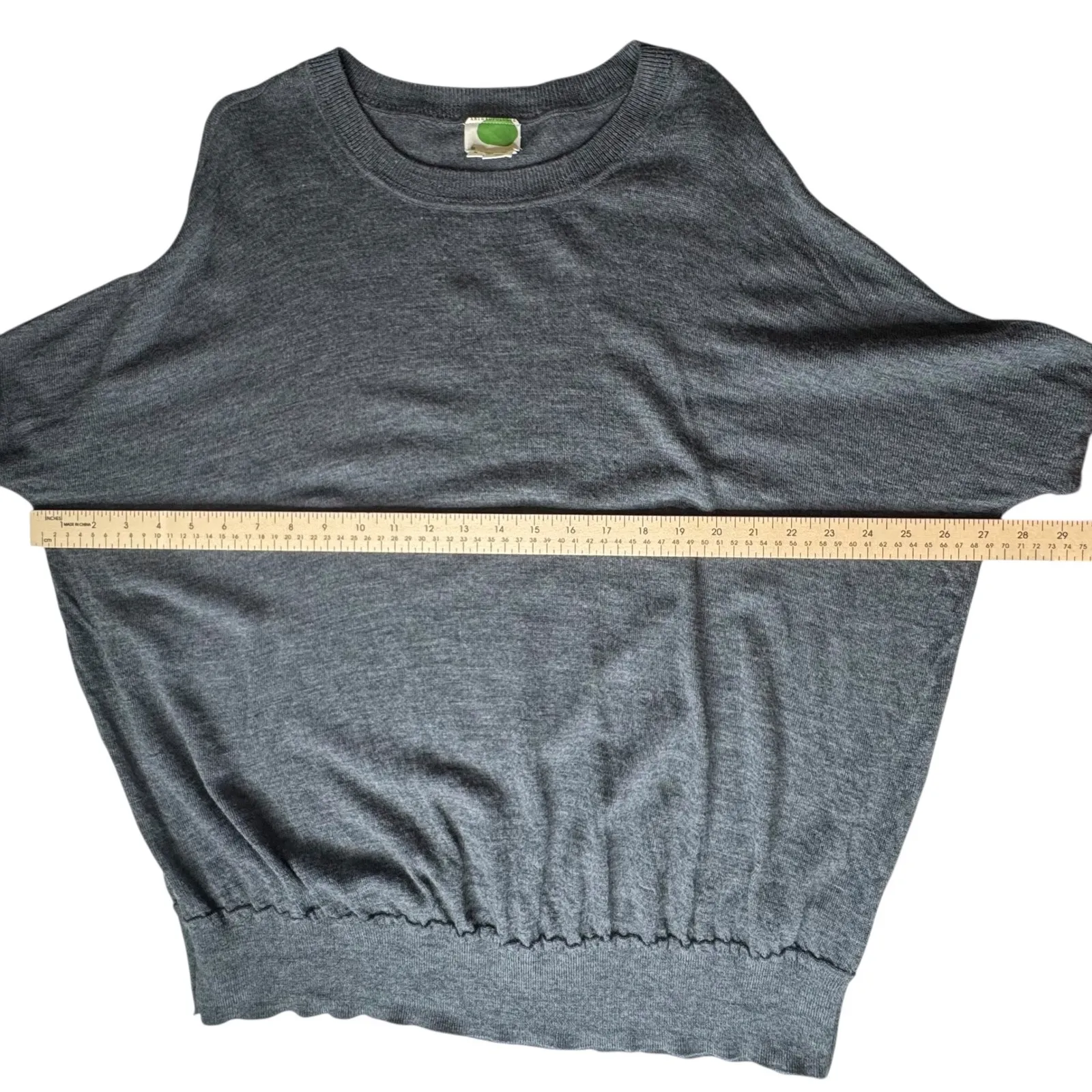 By Anthropologie Wool Sweater Medium Grey Slouchy Cozy Minimalist Fall Neutral‎ - Image 11