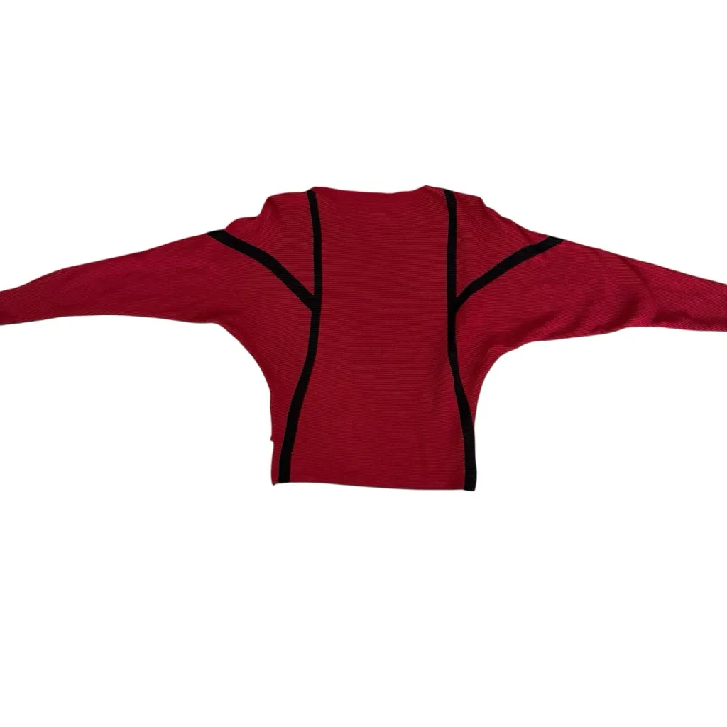 Northern Angel Women’s Red Sweater with black Stripes size M Size M - Image 3