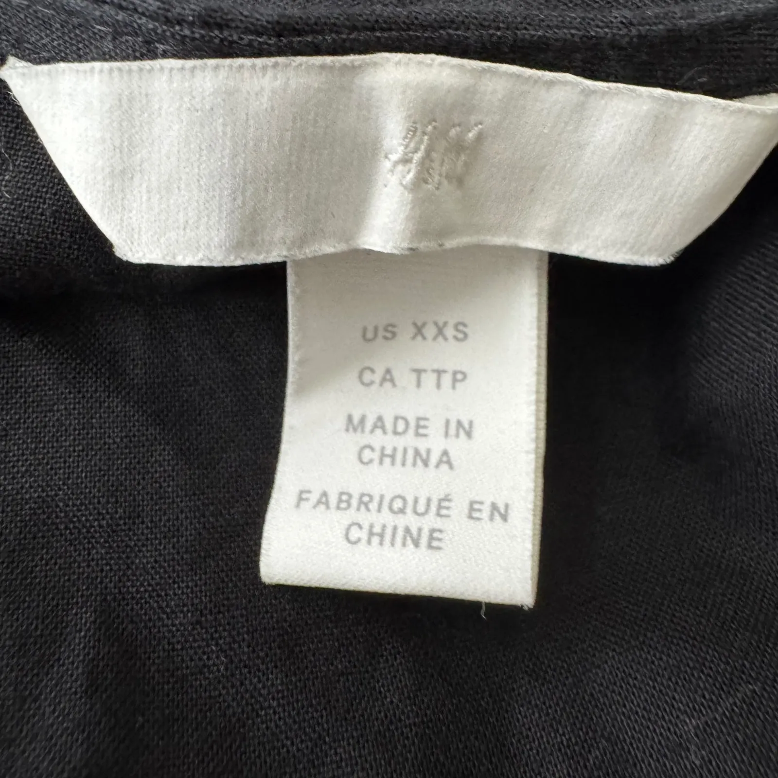 H&M Black Linen Cami Wide Leg Crop Jumpsuit Size XXS - Image 7