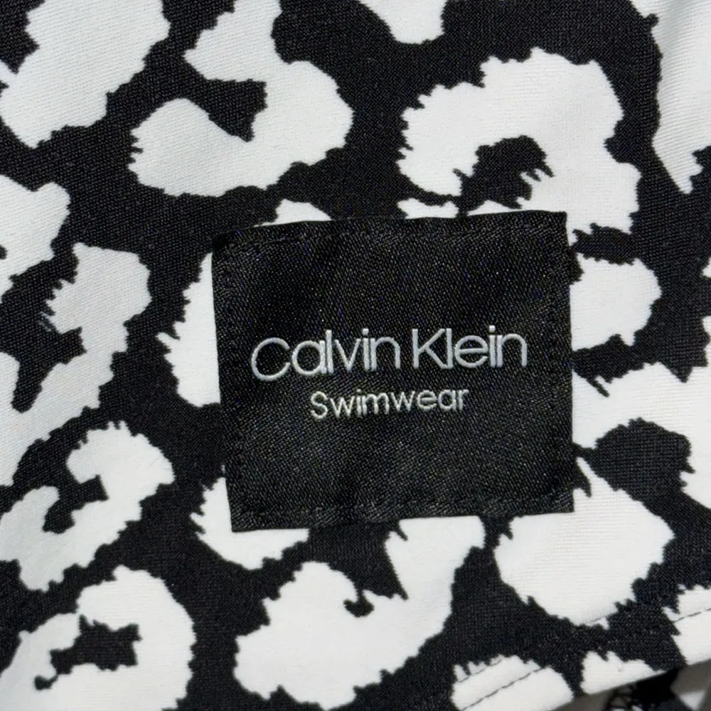 Calvin Klein One Piece Swimsuit Black & White Leopard Print Women’s 12 - Image 7