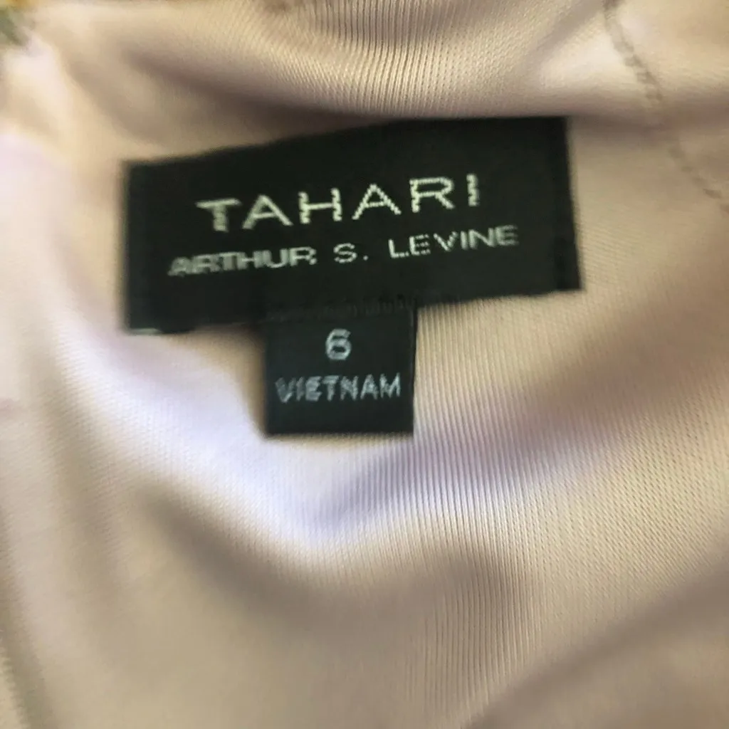 Tahari Arthur S. Levine Maxi Sequin Sheath Gown Floral Lace Pink Lavender sz 6 - Image 13