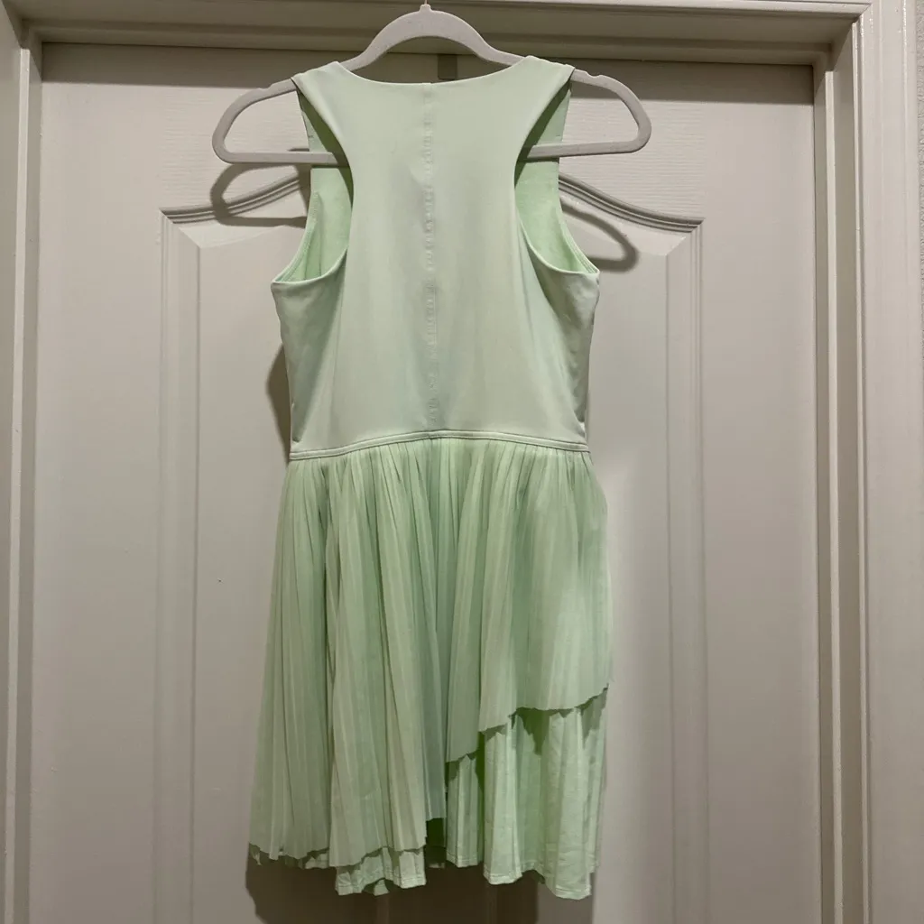 Lululemon Tiered Pleats Kohlrabi Green Tennis Dress - Image 9
