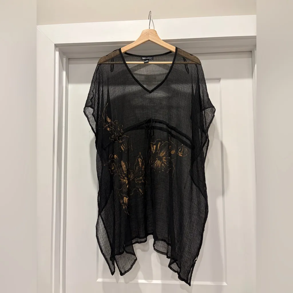 Club Z Collection Black Boho Whimsigoth Festival Floral Sheer Cover - Image 12