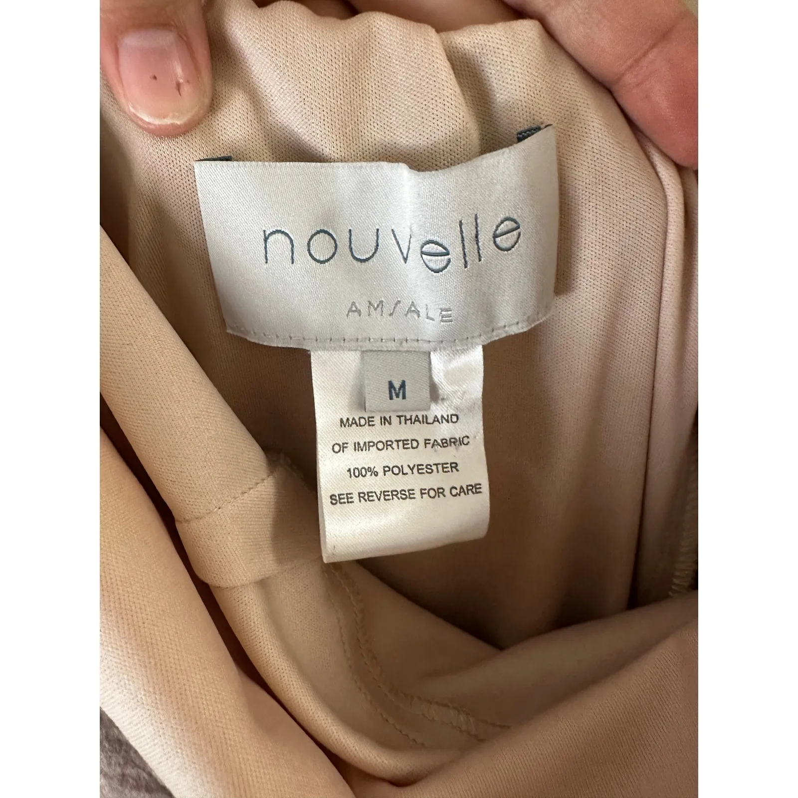 Nouvelle Amsale Lilith Dress in Rose Gold Liquid Metal Chiffon Size M - Image 7