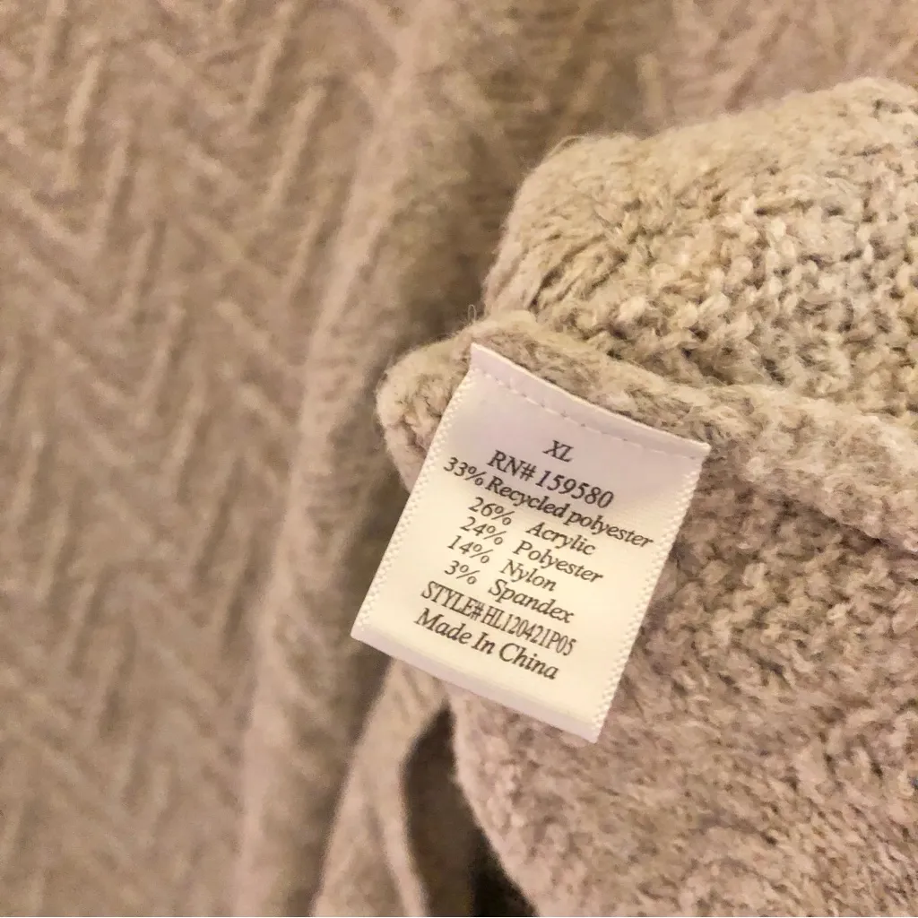 PINK LILY CANDID FEELINGS BOAT NECK‎ TEXTURED SWEATER beige XL - Image 5