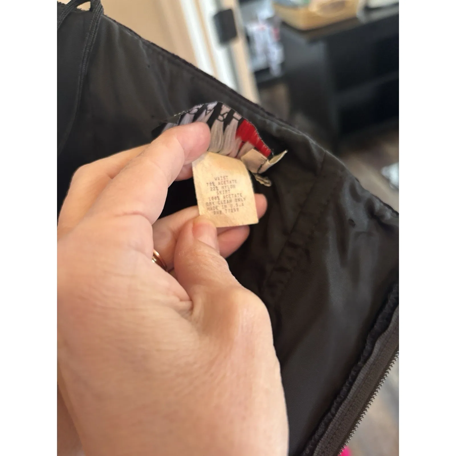 Vtg Scarlett Nite Prom Dress Pink Black Velvet Short Bubble Strapless Bow 7/8 - Image 9