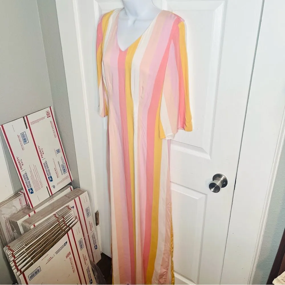 ModCloth Collectif Stripe Sorbet Soiree Maxi Dress Pink Multicolor Resortwear 6 - Image 6