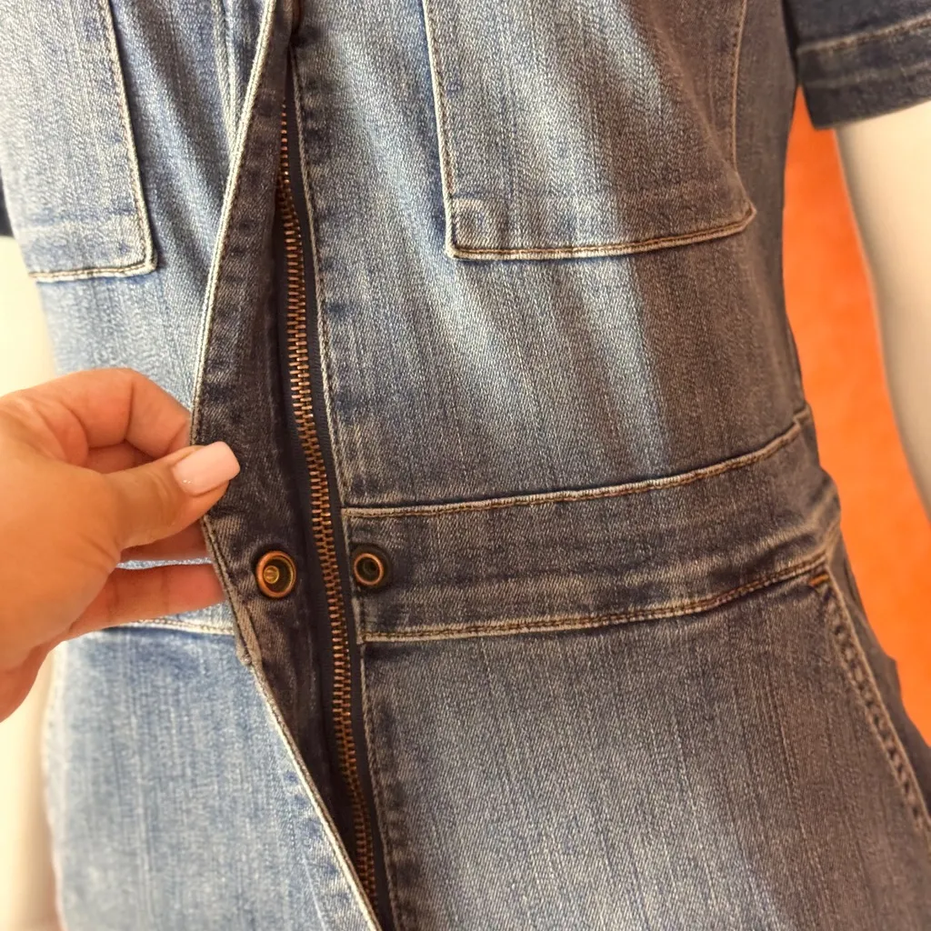 RIVET.UTILITY Classic Blue Women's Denim Overalls Size Medium - Image 6