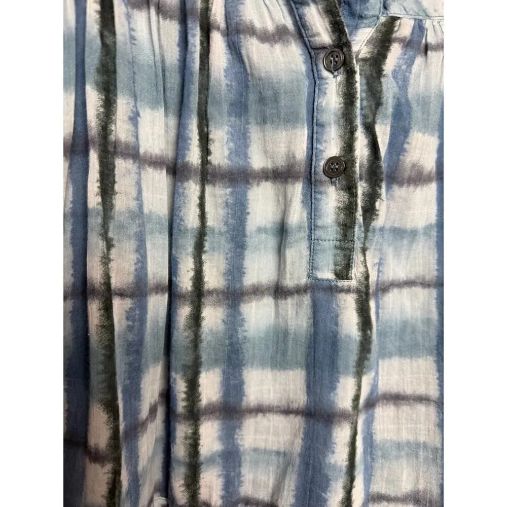 Overlover Blue Cotton Short Sleeve Top Made in USA Sz. S - Image 3