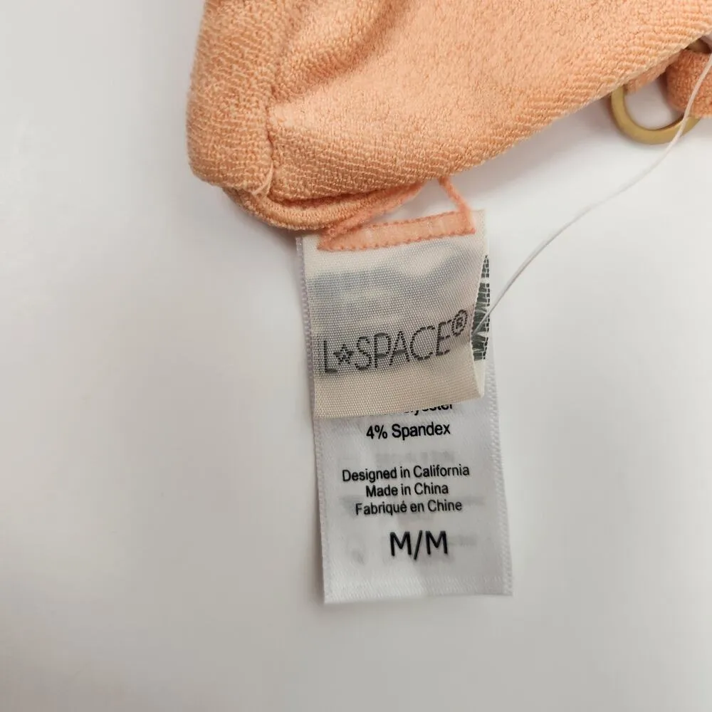 L*Space Brittany Triangle Bikini Top in Tangy Terry Orange Size Medium NWT - Image 5