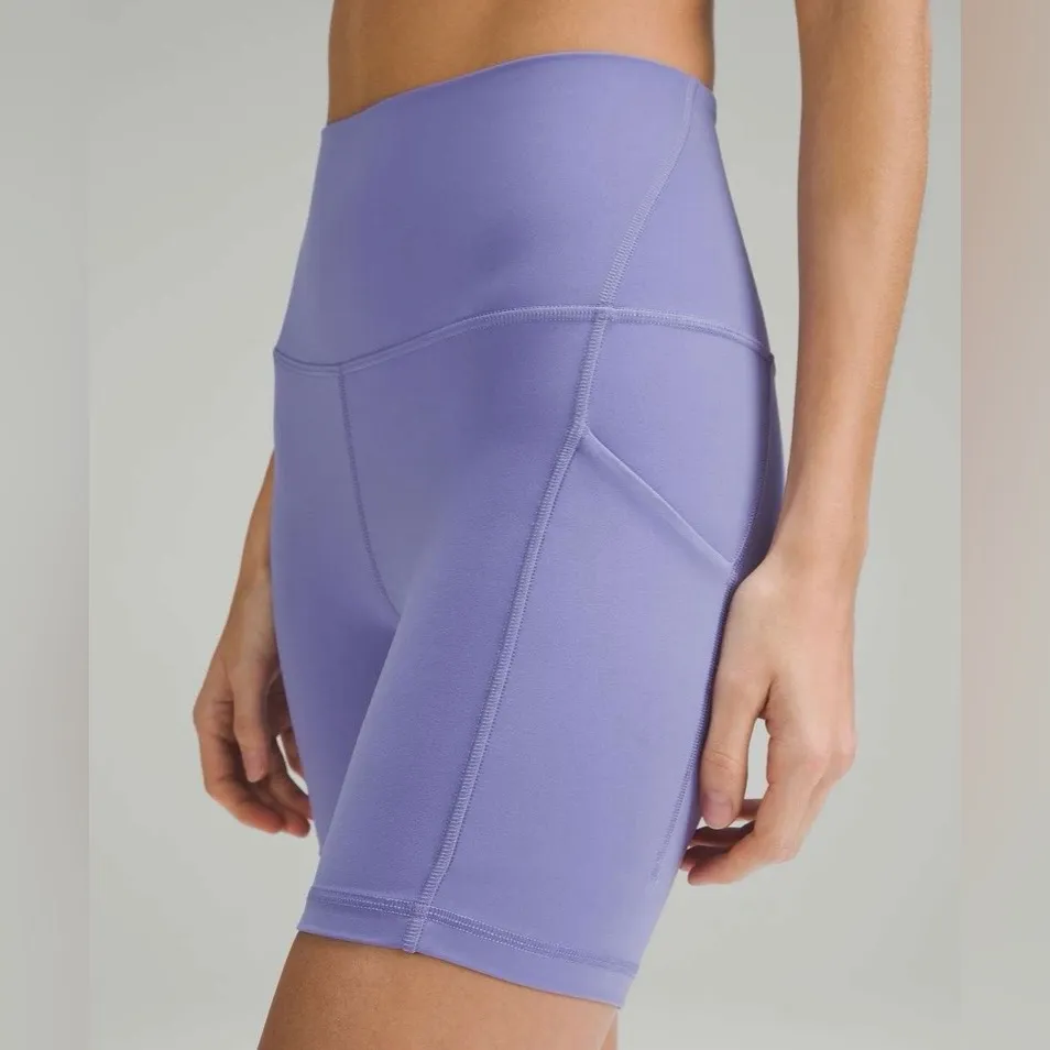 Lululemon Align High-Rise Bike Short 6” w/ Pockets Dark Lavender Size 4 NWOT - Image 4