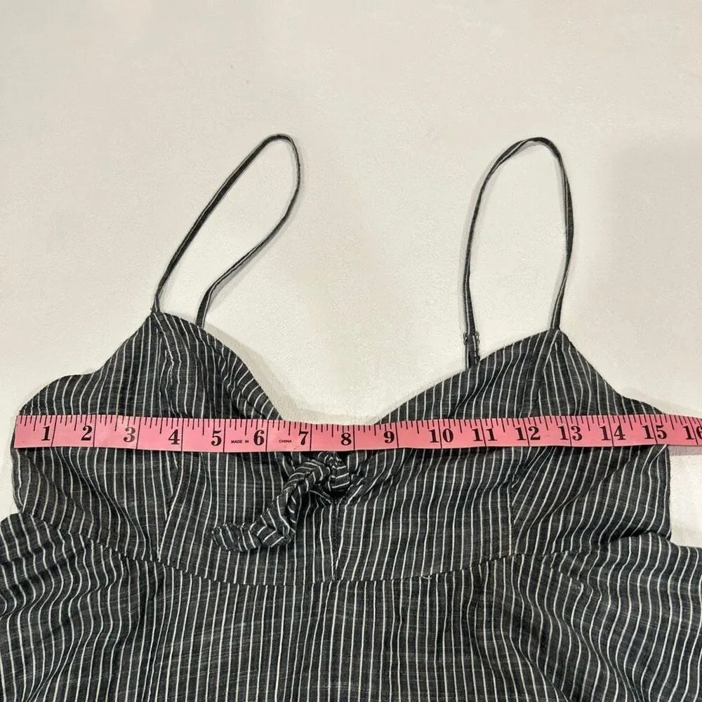 Abercrombie & Fitch Black Striped Smocked Peplum Cami Tank Top Size M - Image 4