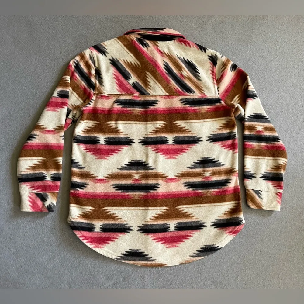 Weekends Everyday Women’s Aztec Print Shacket Jacket Shirt Small Brown - Image 4