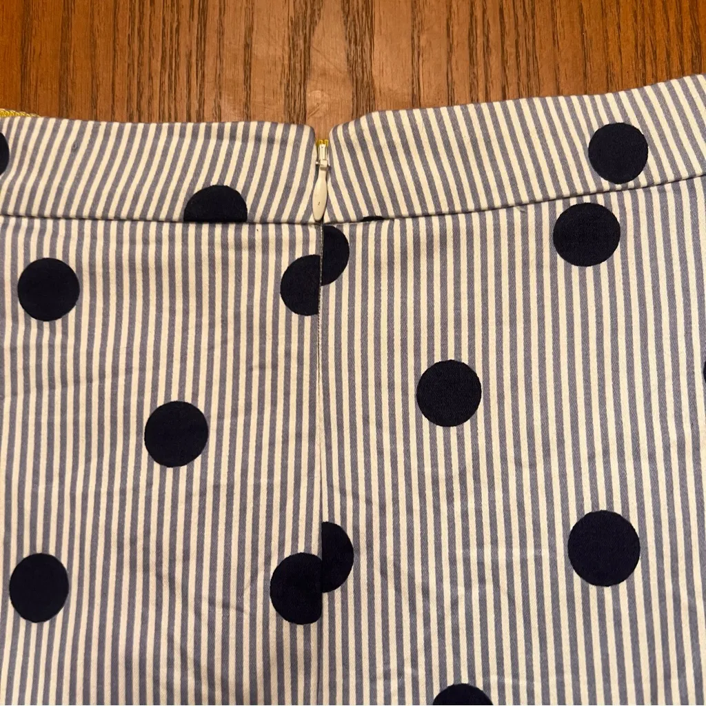 Boden Lola Hazy Sky Spot On Pleated Midi Skirt Blue White Stripe Polka Dot Sz 18 - Image 10