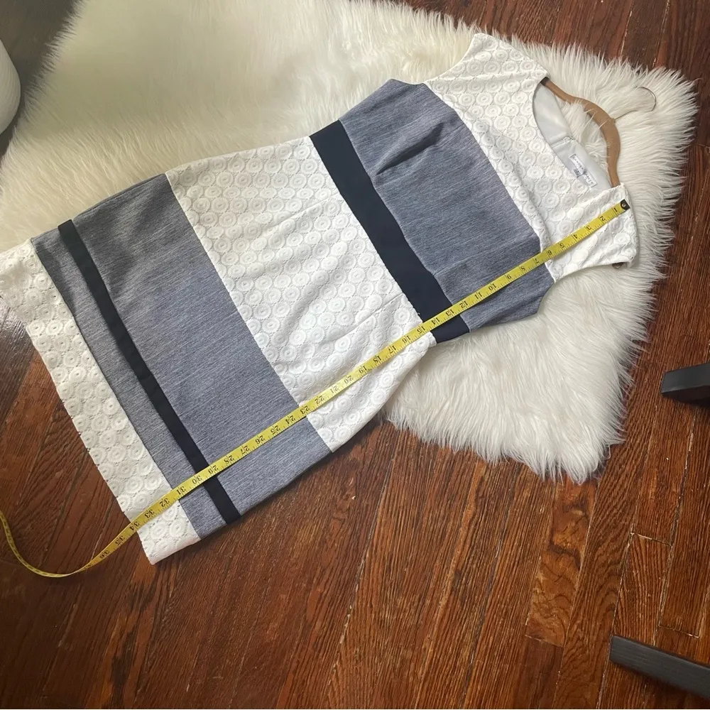 Textured Striped Sheath Dress Sleeveless by Sandra Darren Size 8 - Image 7